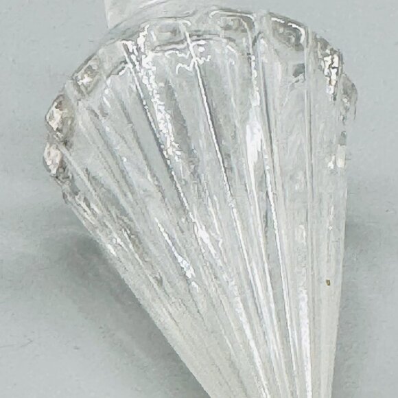 Pink Glass Hexagonal Perfume Bottle Clear Diamond Shaped Stopper Czech 5 inch - Picture 6 of 8